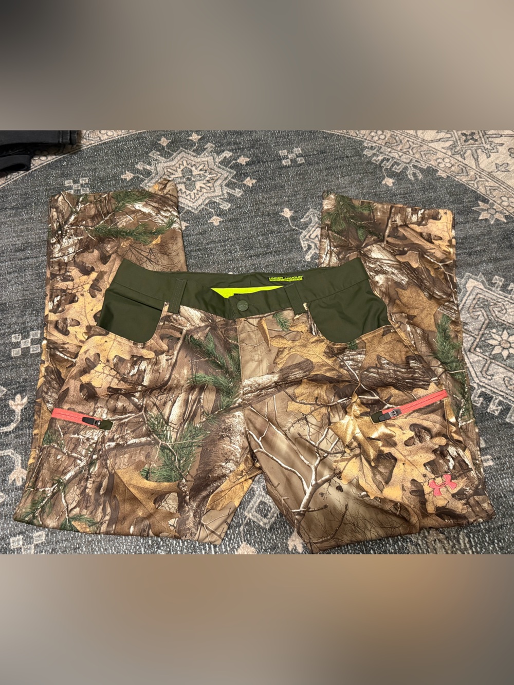 Under Armour Pants Realtree Camo Storm Scent Control Hunting Outdoor, Size 12